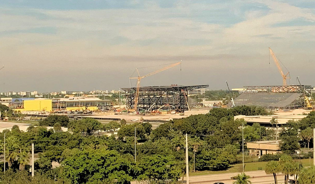 Fort Lauderdale's DRV PNK Stadium under construction in 2019. Inter Miami will leave DRV PNK for its permanent home now under construciton in Miami.